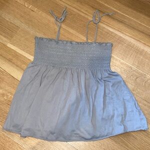 Vintage Y2K 90s Smocked Tank Crop Top Cropped Spaghetti Straps Babydoll Shirt